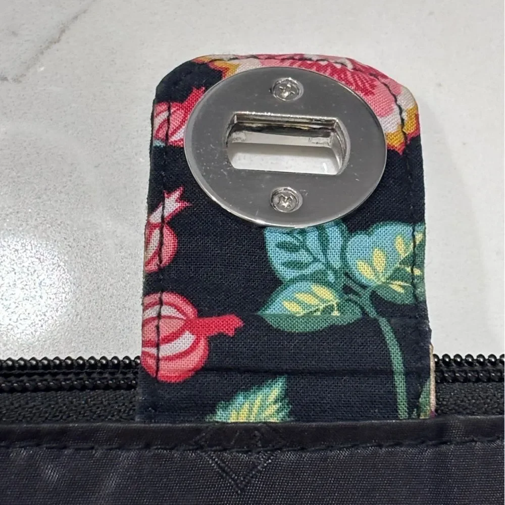 Vera Bradley | Victorian Vines RFID Turnlock Wallet Womens Floral Black …
